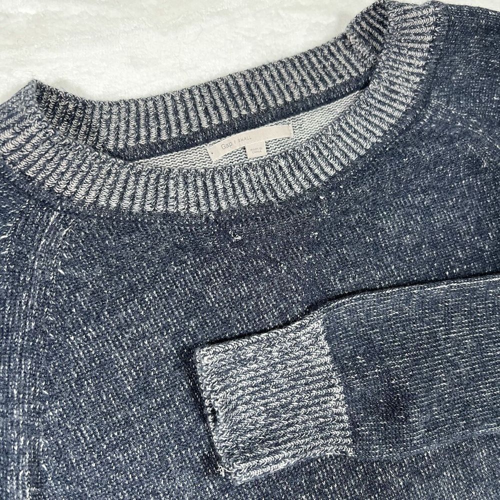 Women's Gap Crew Neck Long Sleeve Blue Wool Blend‎ Sweater Small Y2K Gorpcore
